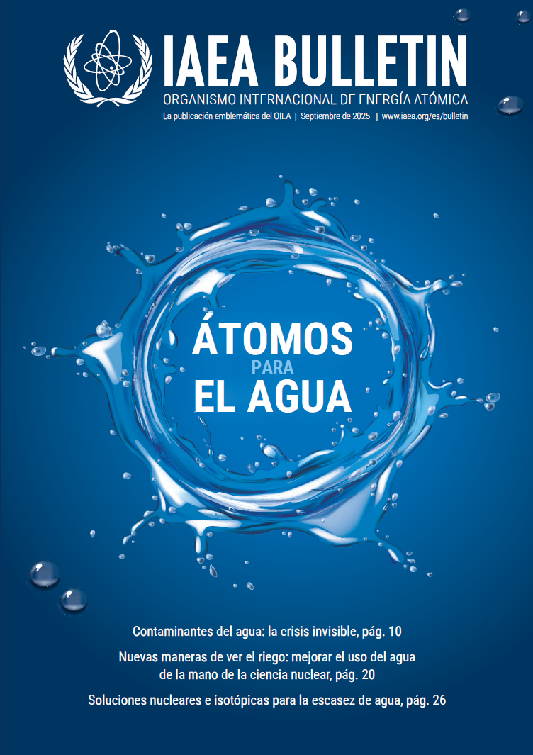 Cubierta del boletín de la OIEA titulado ?El átomo para el agua?. 
