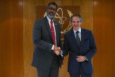 Rafael Mariano Grossi, IAEA Director-General, met with Mr. William Magwood, Director General, NEA, during his official visit to the Agency headquarters in Vienna, Austria. 10 June 2024.