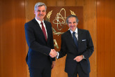 Rafael Mariano Grossi, IAEA Director-General, met with Danijel Levicar, State Secretary for the National Nuclear Programme of the Republic of Slovenia, during his official visit to the Agency headquarters in Vienna, Austria. 2 July 2024.