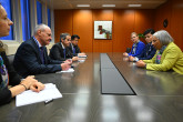 Rafael Mariano Grossi, IAEA Director-General, met with Mitsuo Shimofuji, CEO/Co-Founder ZettaJoule Inc. and Rumina Velshi, Co-Founder ZettaJoule Inc., during their official visit to the Agency headquarters in Vienna, Austria. 25 October 2024.