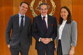 Rafael Mariano Grossi, IAEA Director-General, met with Charles Oppenheimer, Founder and Co-Executive Director of the Oppenheimer Project and grandson of Robert J. Oppenheimer, during his official visit to the Agency headquarters in Vienna, Austria. 2 December 2024.