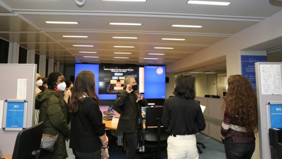 Students at the Incident Emergency Centre at the IAEA.